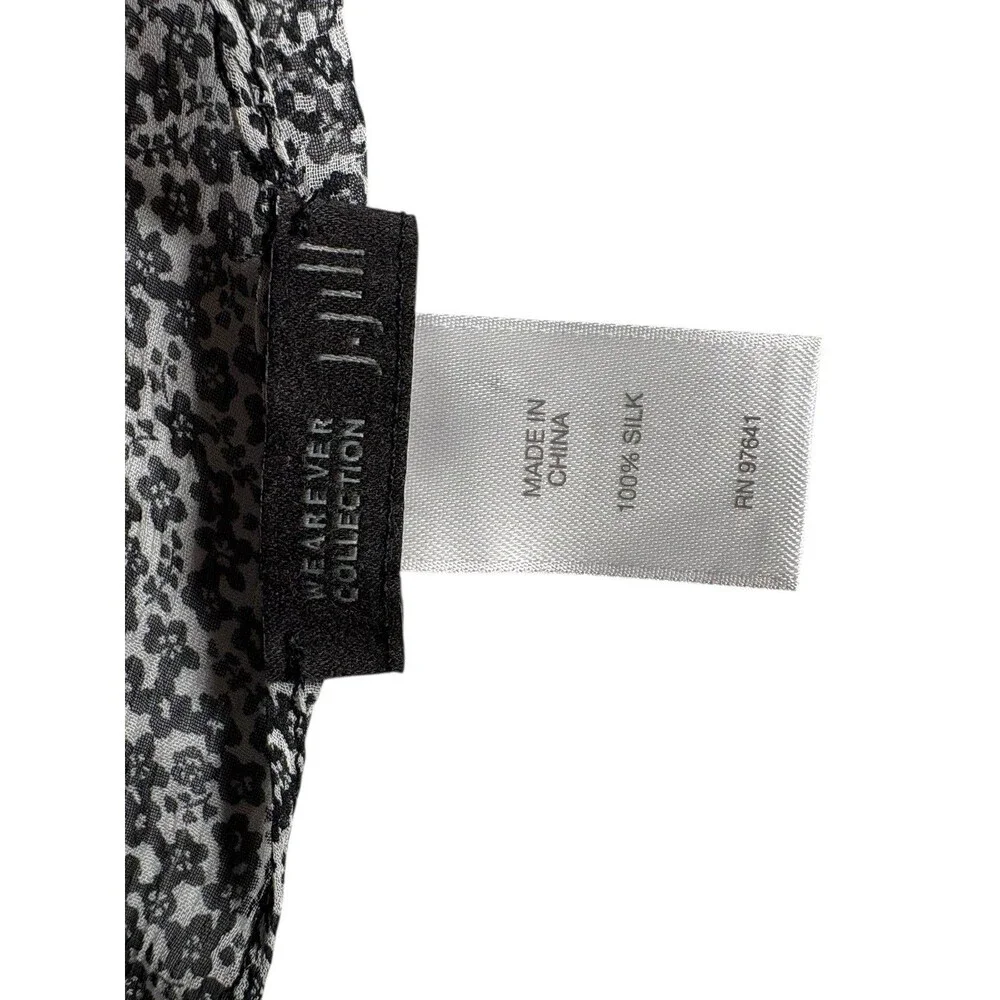 J. Jill 100% Silk Floral Women's Scarf Black Purple 20x64 - Picture 4 of 7